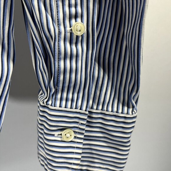 Polo Ralph Lauren Men's Shirt Large White Blue Pony Plaid Long Sleeve Stanton - Picture 7 of 9